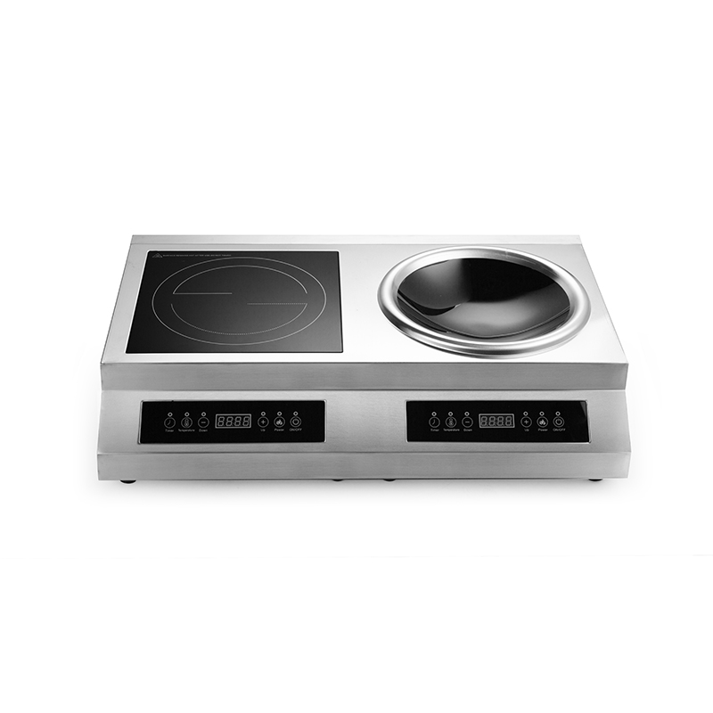 Double Burner Portable Commercial Induction Cooktop, Large Power 5000 Watts, Easy-to-Clean Surface, Multiple Power Levels, AM-CD207