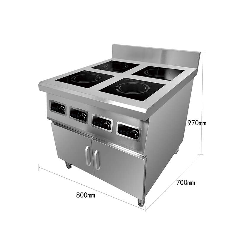 Four Burner Commercial Induction Cooktop, 3500W or 5000W, 220-240V, AM-TCD402C