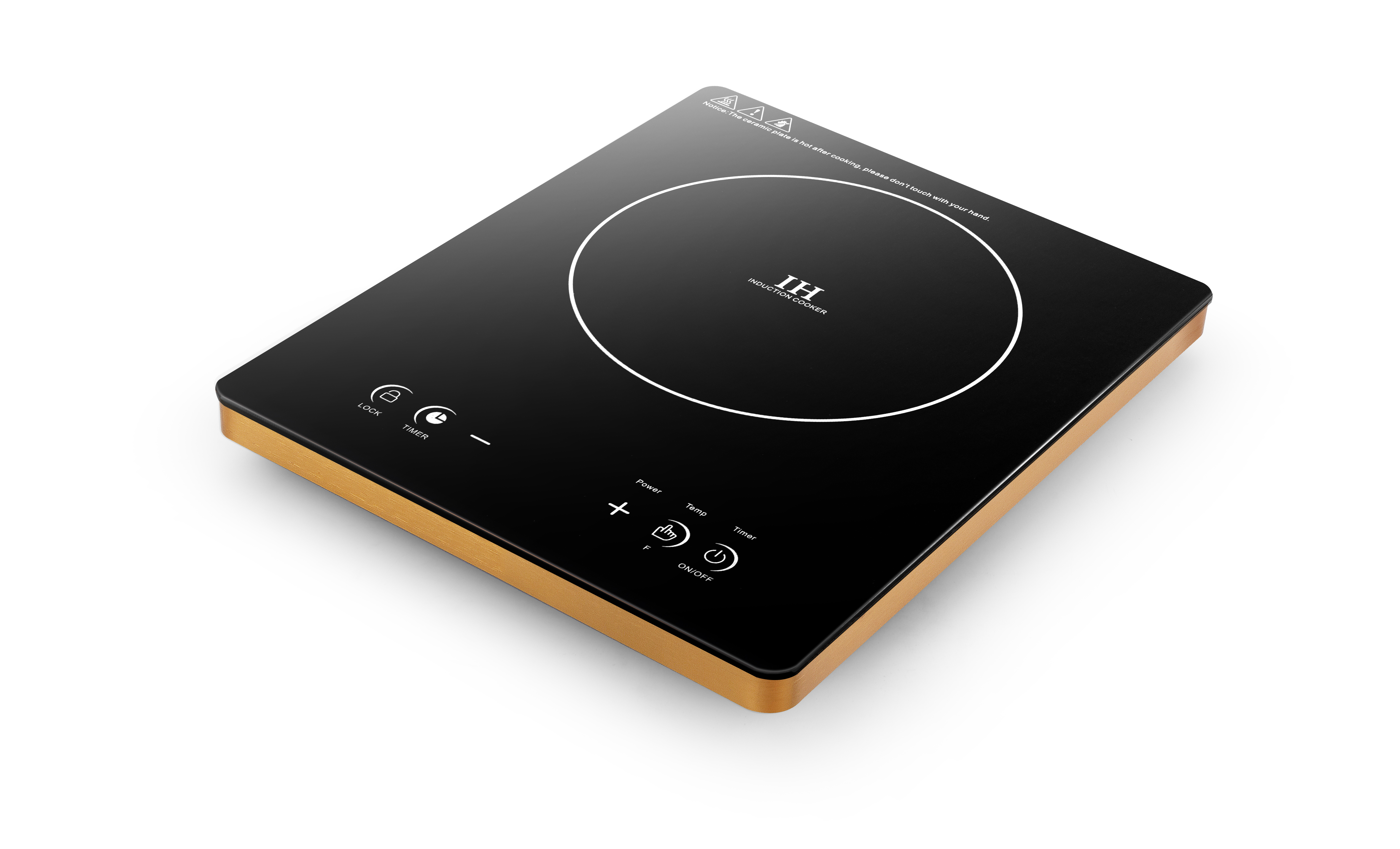 Customizable Single Burner Household Induction Cooker, Over-hear and Over-voltage Protection, Multifunctional Sensor Touch Control, LED Display, Child Safety Lock, AM-D120