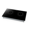 High Power 2000W+2000W Built-in Double Burner Induction Hob, Adjustable Heating Power, Time and Temperature for Cooking, AM-D210