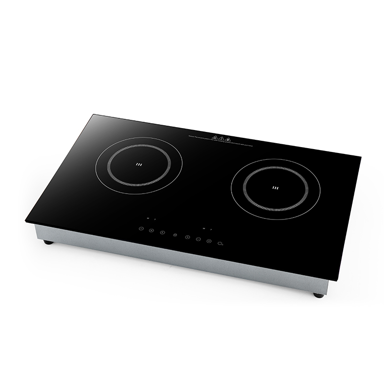 High Power 2000W+2000W Built-in Double Burner Induction Hob, Adjustable Heating Power, Time and Temperature for Cooking, AM-D210