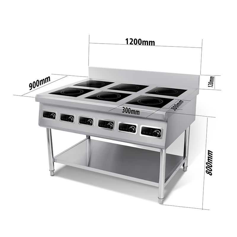 Six Burner Commercial Range Countertop, Induction Cooker with Sensor Touch Control and Easy-to-Read Digital Display, AM-TCD601