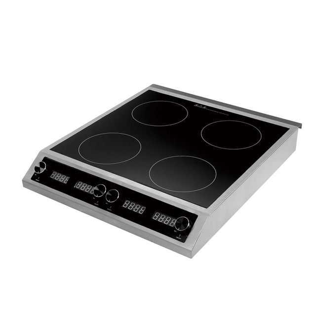 Four Burner Chef Induction Cooktop, Full-Certified, Commercial-Grade, Portable, Powerful 3500W+1500W, Shatter-Proof Ceramic Glass Surface AM-CD401
