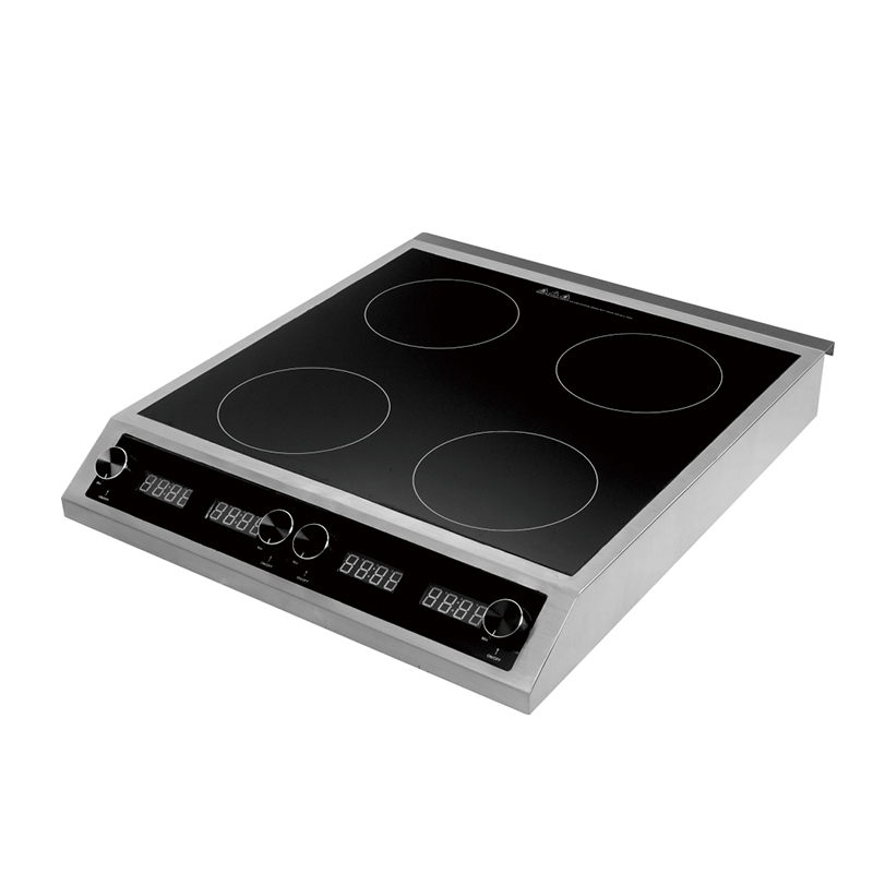 Four Burner Chef Induction Cooktop, Full-Certified, Commercial-Grade, Portable, Powerful 3500W+1500W, Shatter-Proof Ceramic Glass Surface AM-CD401