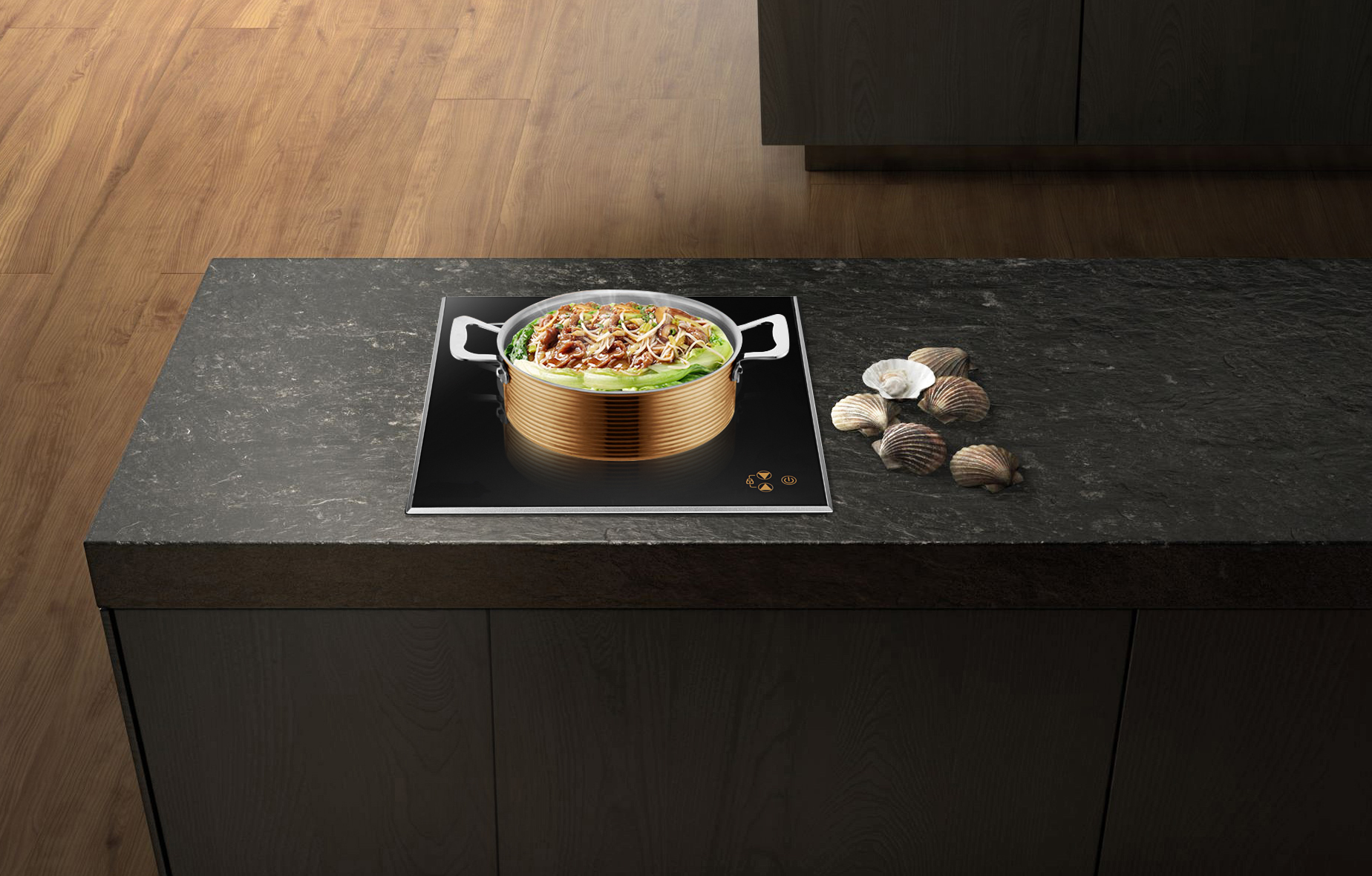 Cooking Appliances Commercial Induction Cooker Cooktop Food Warmer, 300-1000W, Customized Timer and Temperature Settings, Sensor Touch Control With Digital LED Display, AM-BCD108