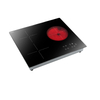 Dormitory Household Use Combined 2 Induction and 1 Infrared cooker, 3 Burners, Low Noise Electric Cooktops With 1200W+1800W+2200W Sensor Touch, Independent Control, Safety Lock, AM-DF301