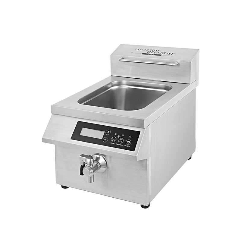Innovation Half-bridge Technology Commercial Induction Deep Fryer with Basket For Making Various Fried Foods Restaurant Catering Food Cooking, 15L(4 gallon) 5000W, AM-CD12F101