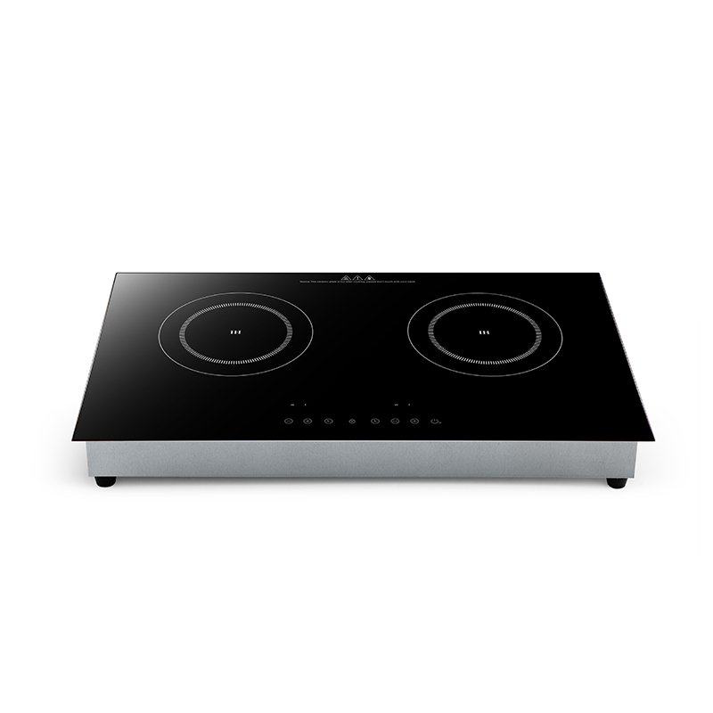 High Power 2000W+2000W Built-in Double Burner Induction Hob, Adjustable Heating Power, Time and Temperature for Cooking, AM-D210