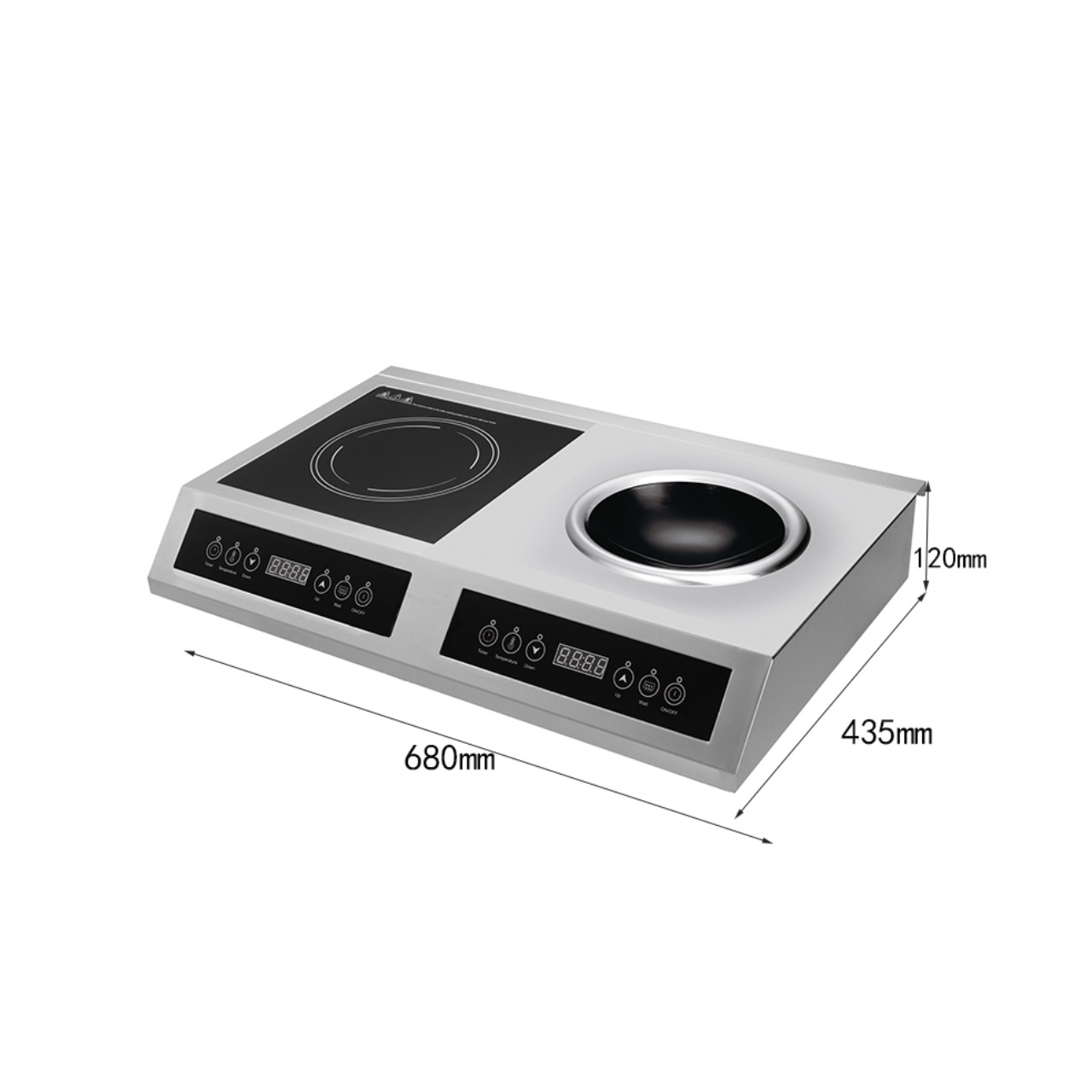Commercial Double Wok Induction Cooktop Factory From China, AM-CD208